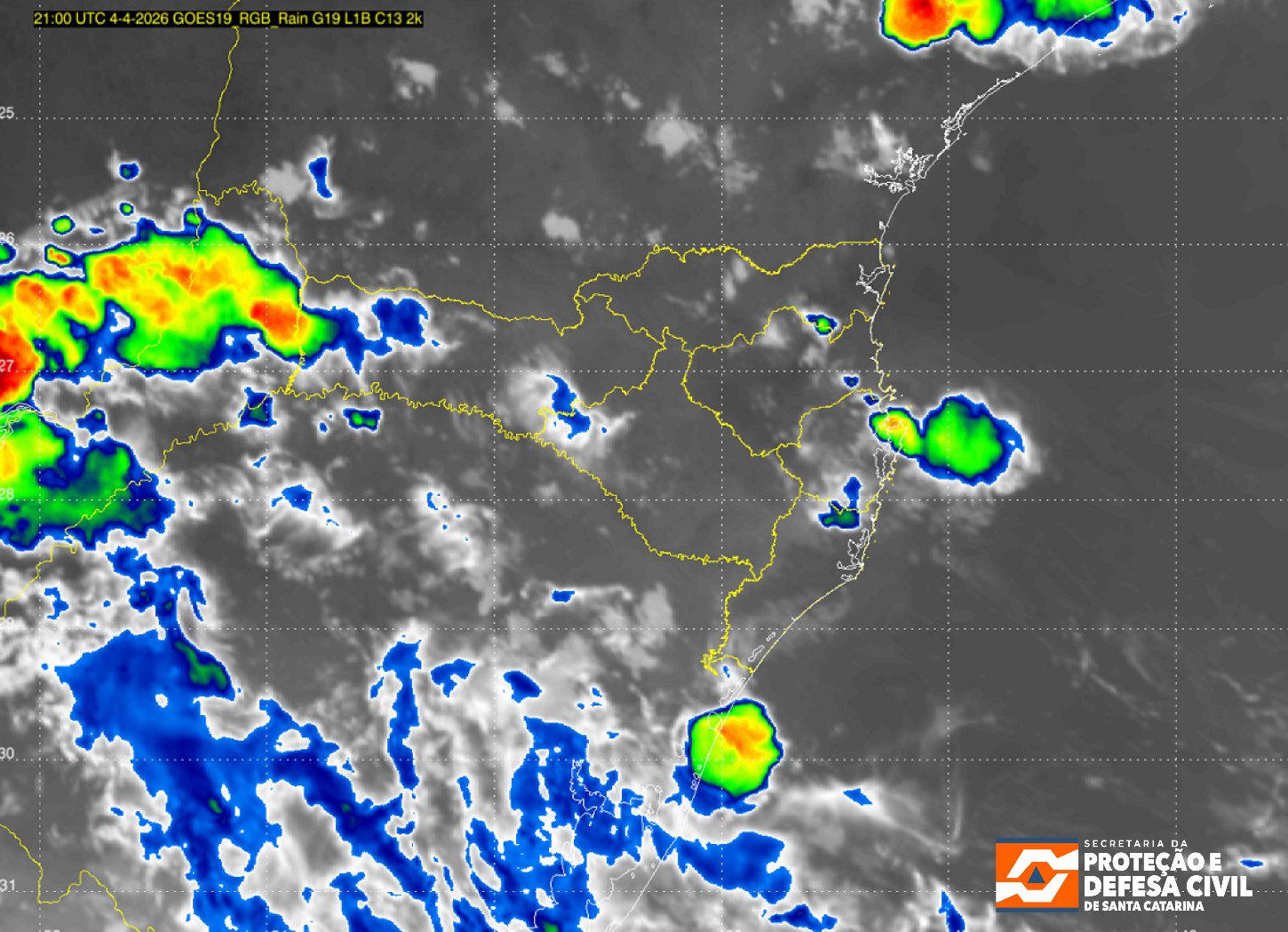 Monitoramento Meteorológico SDC/SC 04/04 18:25