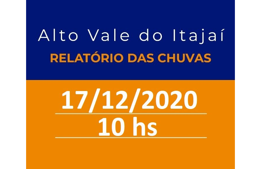 Relatório de ocorrências no Alto Vale do Itajaí 17/12 - 10 horas